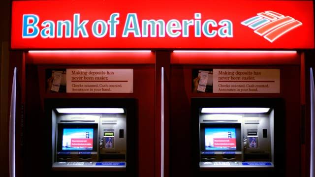 A night scene of a Bank of America ATM on K Street NW in Washington. November 2006. (AP Photo/J. Scott Applewhite)