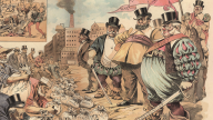 Cartoon from the Southern Labor Archives at Georgia State University depicting plutocrats with piles of money.