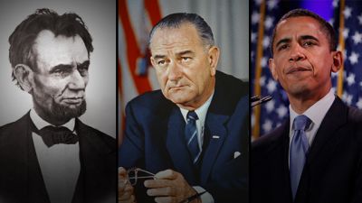 Lincoln, LBJ, Obama composite