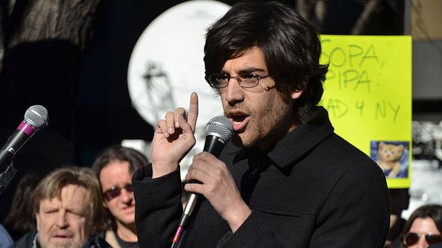 Aaron Swartz at a Stop SOPA rally on Jan. 18, 2012. Photo by Daniel J. Sieradski, Creative Commons