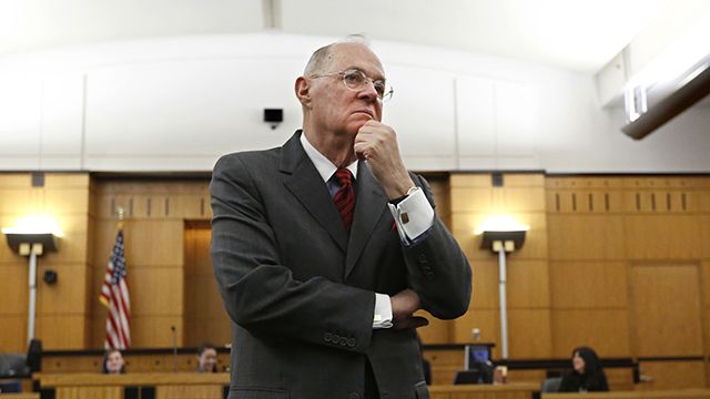 Supreme Court Justice Anthony Kennedy, listens to the response to a question he posed to a high school student during his visit to the Robert T. Matsui Federal Courthouse in Sacramento, Calif., Wednesday, March 6, 2013. Kennedy was in Sacramento to attend Thursday's opening of a library named after him, visited with area high school students attending an educational program about the federal court system. Later, Kennedy told reporters that he is concerned that many politically charged issues are coming before the high court. (AP Photo/Rich Pedroncelli)