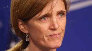United Nations Ambassador Samantha Power speaks about Syria at the Center for American Progress in Washington, Friday, Sept. 6, 2013. (AP Photo/Charles Dharapak)