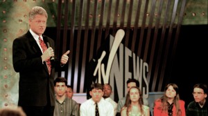 President Bill Clinton speaks at the Enough Is Enough: Forum With The President, sponsored by MTV, April 19, 1994, in Washington.