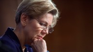 Sen. Elizabeth Warren, D-Mass., pauses while questioning a witness at Senate Banking Committee hearing. (AP Photo/Cliff Owen)