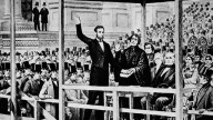 Abraham Lincoln takes the oath of office as the 16th president of the United States administered by Chief Justice Roger B. Taney in front of the U.S. Capitol in Washington, D.C., on March 4, 1861. (AP Photo)