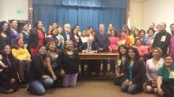 Governor Jerry Brown signs the California Domestic Worker Bill of Rights; Image courtesy of National Domestic Workers Alliance