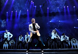 Justin Timberlake performs onstage on The 20/20 Experience World Tour, at Staples Center, on Tuesday, Nov. 26, 2013 in Los Angeles. (Photo by Frank Micelotta/Invision/AP)