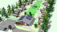 An architect's rendering of Quixote Village in Olympia, Wash. Image courtesy of Panza.