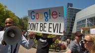 Net Neutrality protest at Google HQ