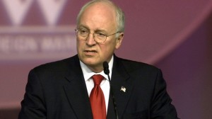 Vice President Dick Cheney speaks to veterans during a national convention of the Veterans of Foreign Wars in Nashville, Tenn., Aug. 26, 2002. Cheney spelled out to veterans the administration's justification for a pre-emptive attack against Iraq, calling Saddam Hussein "as dangerous as we say he is." (AP Photo/Mark Humphrey)