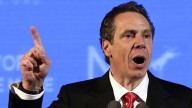 N.Y. Gov. Andrew Cuomo delivers his nomination acceptance speech at the state's Democratic Convention, in Melville, N.Y., Thursday, May 22, 2014. (AP Photo/Richard Drew)