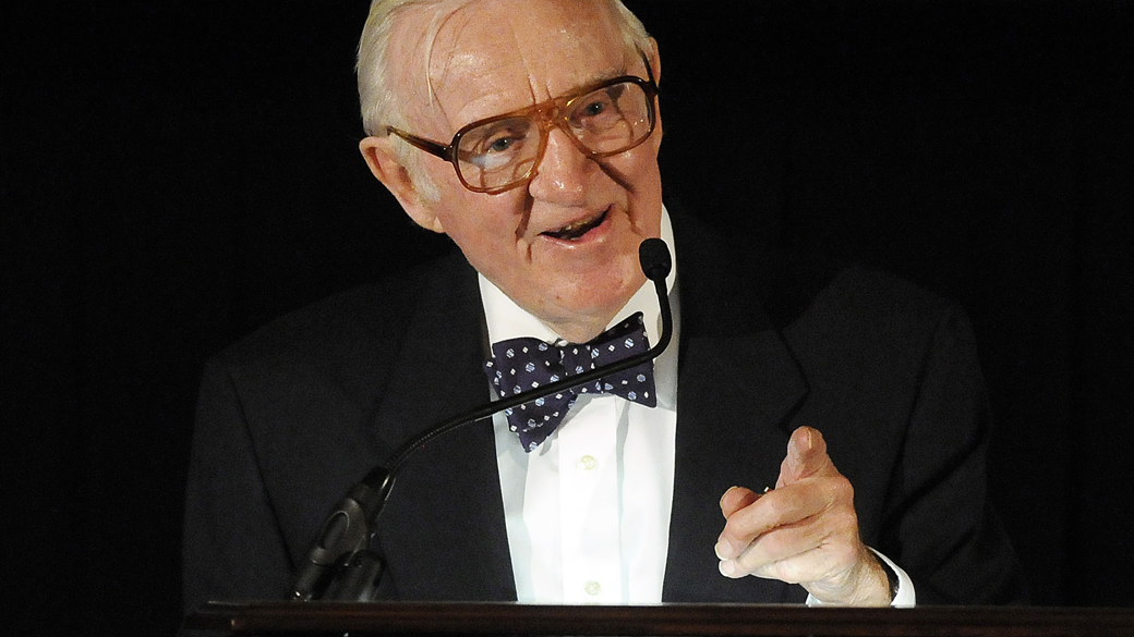 Supreme Court Justice John Paul Stevens speaks during the annual meeting of the 7th Circuit Bar Association & Judicial Conference of the 7th Circuit, May 3, 2010 in Chicago. (AP Photo/David Banks)
