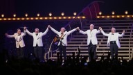 Monty Python Receiving a Standing Ovation at the End of the Show. 'Monty Python Live (Mostly)' at The O2 Arena, London, Britain - 01 Jul 2014 Celebrities joined an audience of 14,000 people to watch the surviving members of comedy troupe Monty Python perform together in the UK for the first time in more than 40 years this evening Stars including comedian Stephen Fry and screenwriter Richard Curtis packed into The O2 arena in London for the first night of the eagerly awaited, multi-million pound show. Many members of the audience even dressed as characters from the comedy sketch show, with some wearing handkerchiefs on their heads to look like Gumbys. (Rex Features via AP Images)