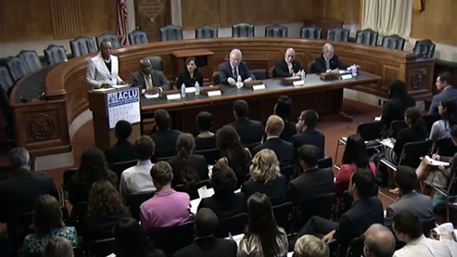 screenshot from YouTube video of Capitol Hill Briefing: Bipartisan Panel on Restoring Voting Rights