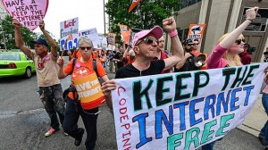 A Net neutrality protest. (Photo: Free Press)