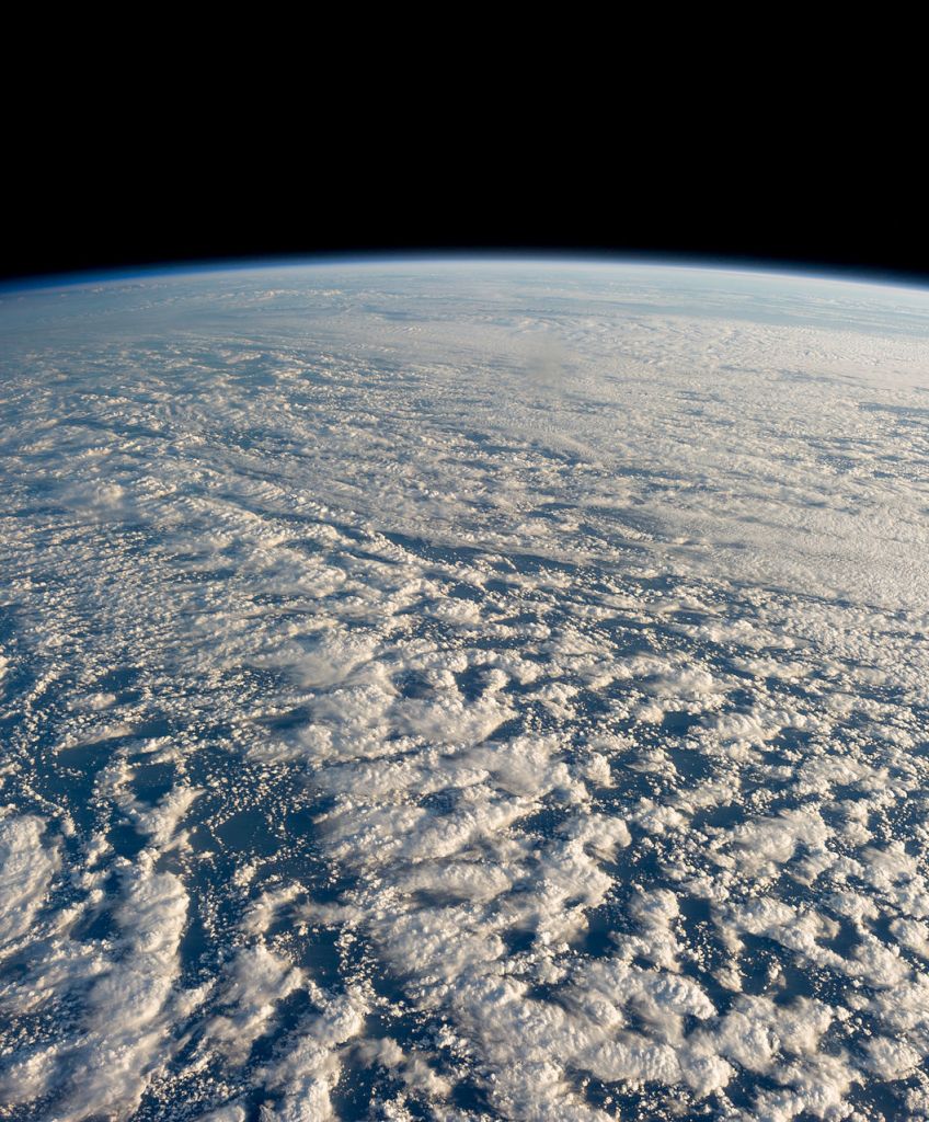 Stratocumulus clouds above the northwestern Pacific Ocean. Geologists have announced a new epoch in Earth's life, the Anthropocene. (Photo by NASA/Wikimedia Commons)