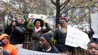 Protesters at a New York City demonstration in support of the people of Ferguson, Missouri, November 28, 2014. (Image: Flickr/ The All-Nite Images)