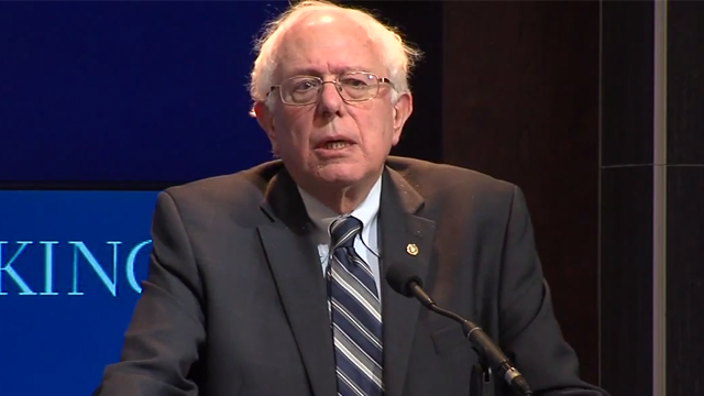 (Photo: Screenshot from "An Economic Agenda for America: A Conversation with Bernie Sanders" event in DC.)