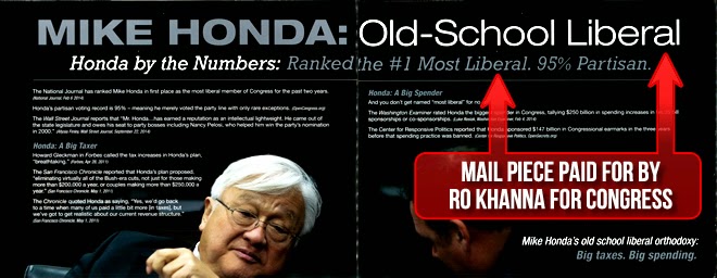 Mike Honda "Old School Liberal" postcard