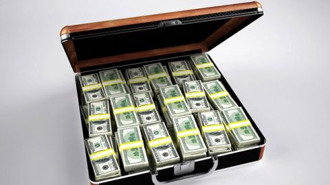 Money in a briefcase