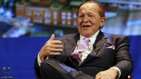 Sheldon Adelson, Chairman and CEO of The Las Vegas Sands Corporation speaks at news conference during the opening ceremony of Four Seasons Hotel in Cotai Strip in Macau, Thursday, Aug. 28, 2008. (AP Photo/Kin Cheung)