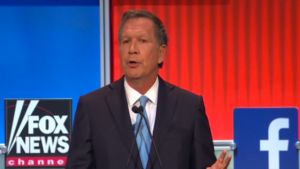 Screenshot of John Kasich discussing health care at the Fox News Republican debate on August 6, 2015.