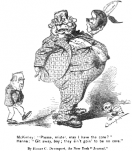 1896 political cartoon of William McKinley and Mark Hanna by Homer Davenport (Godey's magazine)