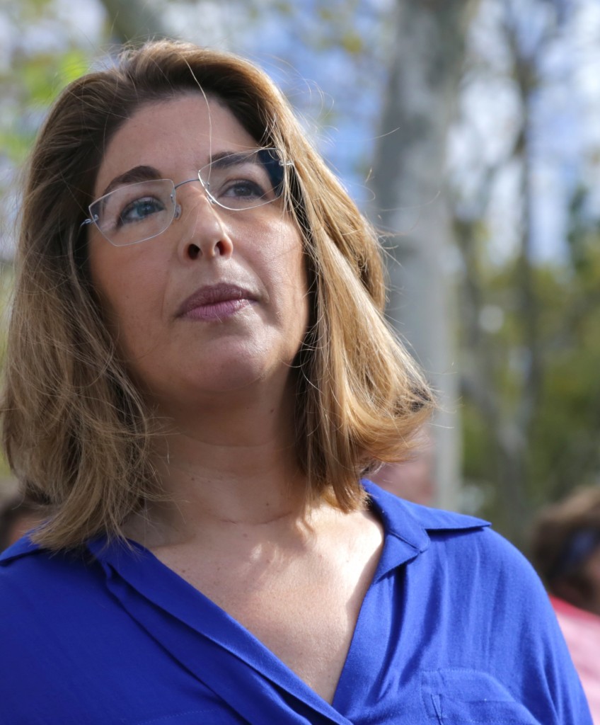 Naomi Klein at the "Flood Wall Street" protest in September 2014. (John Light/Moyers & Company)