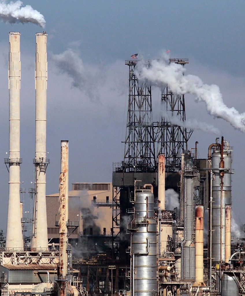 RODEO, CA - JANUARY 25: Steam rises from stacks at the Conoco-Phillips refinery on January 25, 2011 in Rodeo, California. Gas prices continue to rise and have gone up 14% or $.39 a gallon over the past year. Crude oil is currently trading at just under $90 a barrell and some analysts speculate that it could skyrocket up above $150 a barrell in the coming year. (Photo by Justin Sullivan/Getty Images)
