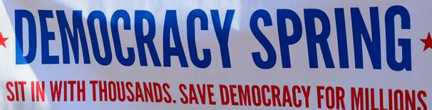 Democracy Spring banner