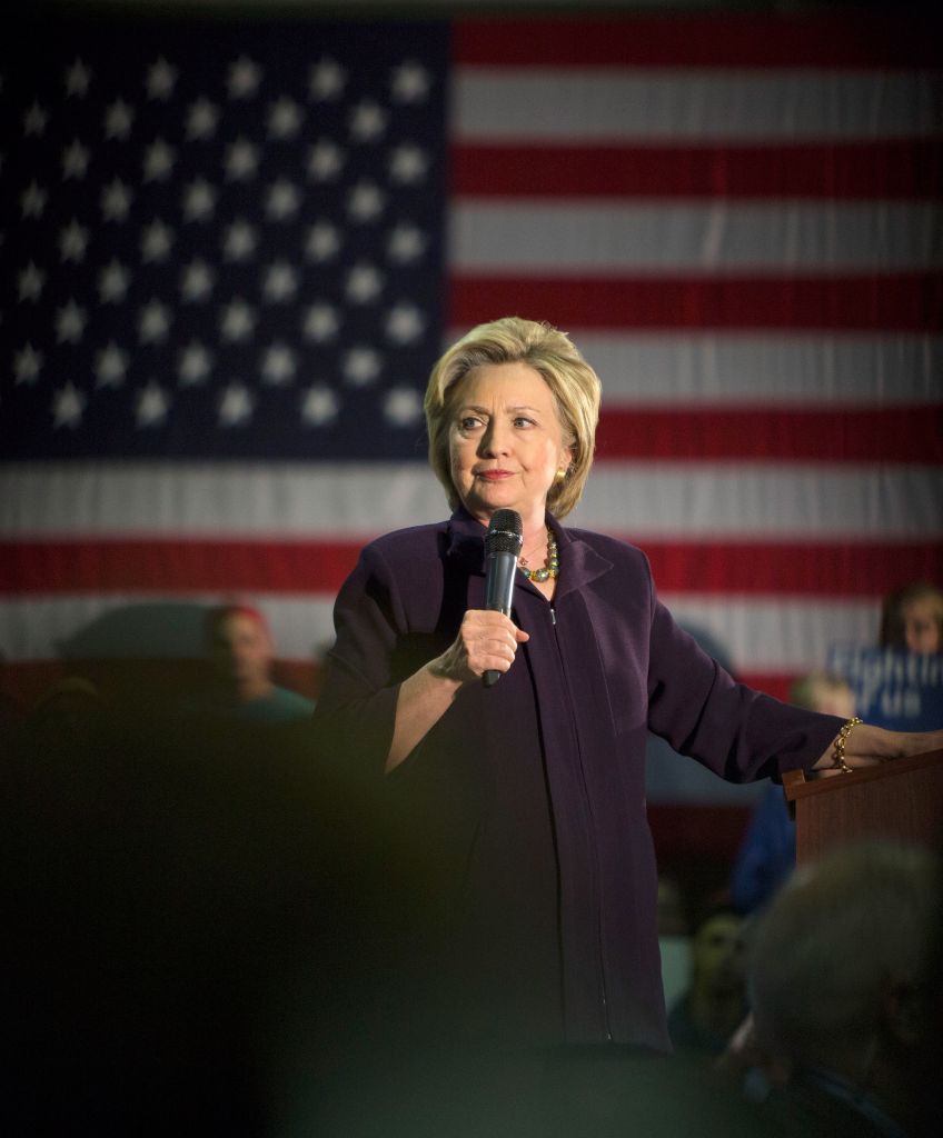 BLACKWOOD, NJ - MAY 11: Democratic presidential candidate Hillary Clinton speaks at a campaign event at Camden County College on May 11, 2016 in Blackwood, New Jersey. Residents of New Jersey will vote in the Democratic primary on June 7, 2016. (Photo by Jessica Kourkounis/Getty Images)