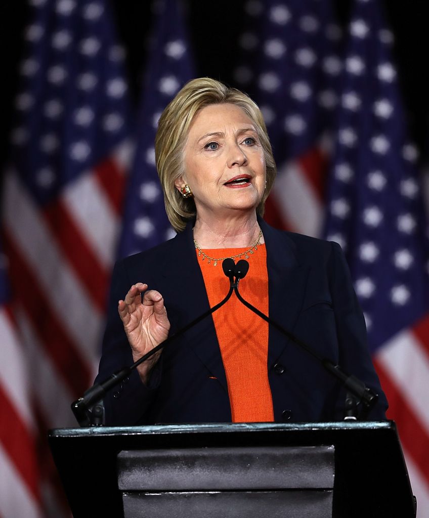Democratic presidential candidate Hillary Clinton delivers a major national security address in San Diego, California, on June 2. (Photo by Justin Sullivan/Getty Images)