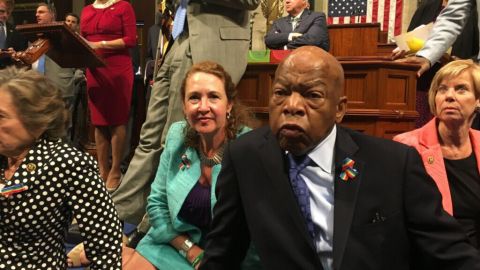 Rep. Elizabeth Esty (D-CT) tweeted this photo from the House floor on Wednesday, June 22, 2016 after Rep. John Lewis (D-GA) led a sit-in in the chamber.