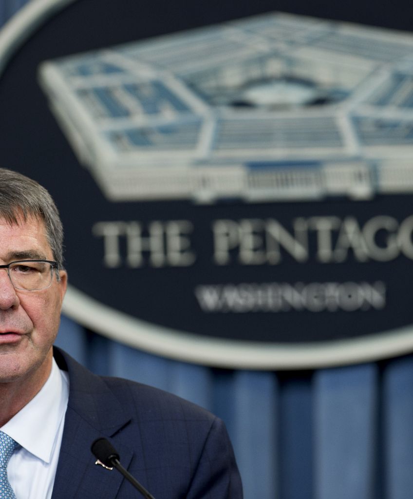 Secretary of Defense Ashton Carter announces that the military will lift its ban on transgender troops during a press briefing at the Pentagon in Washington, DC, June 30, 2016. "This is the right thing to do for our people and for the force," Carter said in a statement. (SAUL LOEB/AFP/Getty Images)