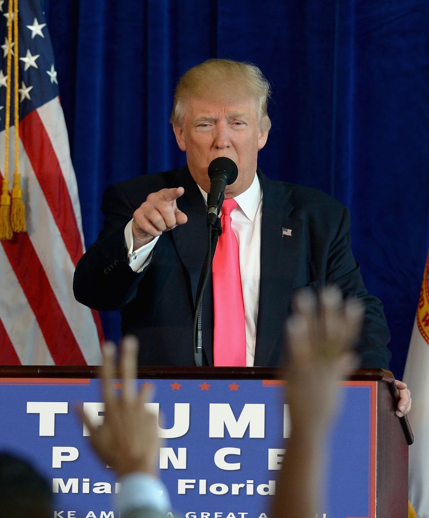 Republican presidential nominee Donald Trump holds a press conference at Trump National Doral on July 27, 2016 in Doral, Florida. Trump spoke about the Democratic Convention and called on Russia to find Hillary Clinton's deleted emails. (Photo by Gustavo Caballero/Getty Images)