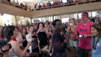 Nina Turner, a former Democratic Ohio state senator and current CNN contributor who endorsed Bernie Sanders, addresses the People's Convention. (Photo by John Light)