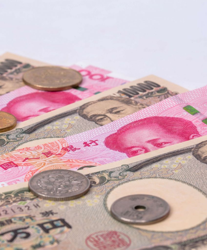 China RMB and Japanese Yen arranged for photography. (Photo by Zhang Peng/LightRocket via Getty Images)