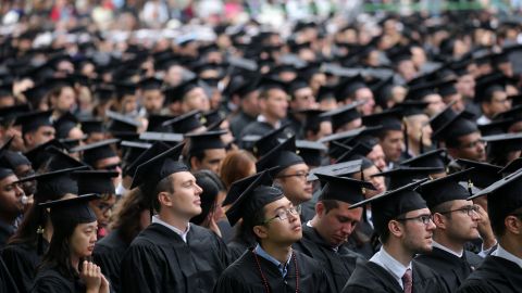 Massachusetts Institute of Technology's commencement ceremony in Cambridge, Mass. on June 3, 2016. (Photo by David L. Ryan/The Boston Globe via Getty Images)