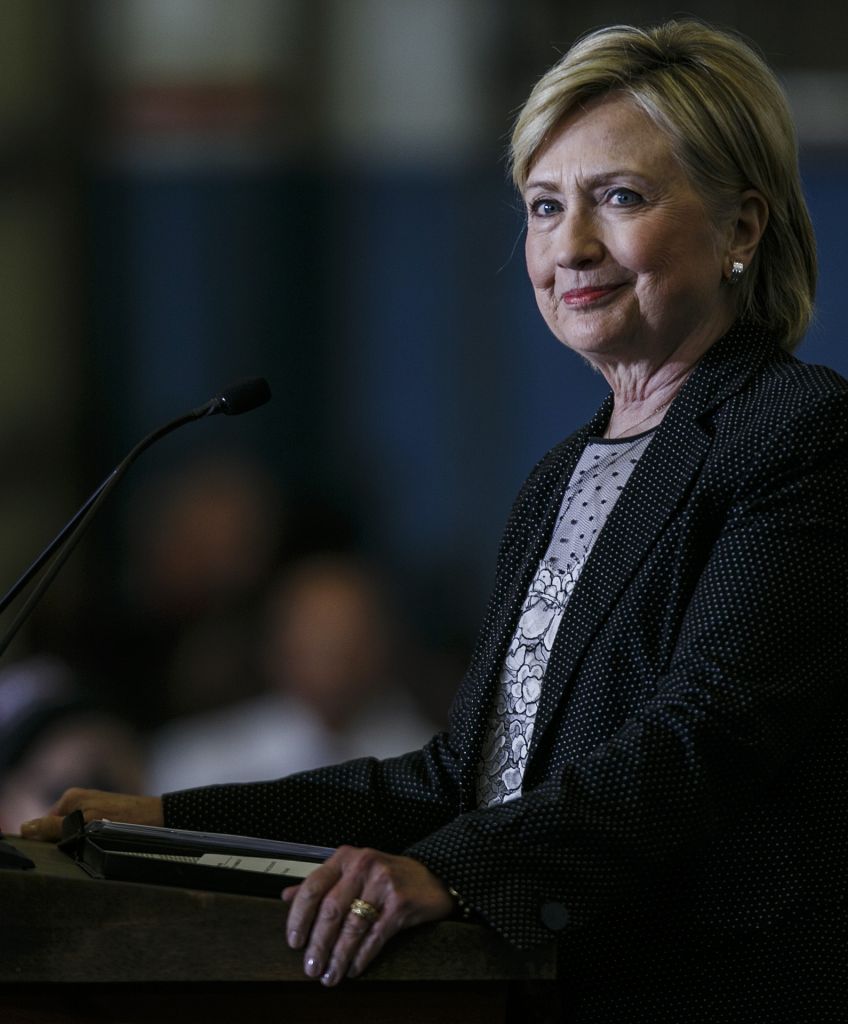 Hillary Clinton during a campaign event in Warren, Michigan, Aug. 11, 2016. (Photographer: Sean Proctor/Bloomberg via Getty Images)