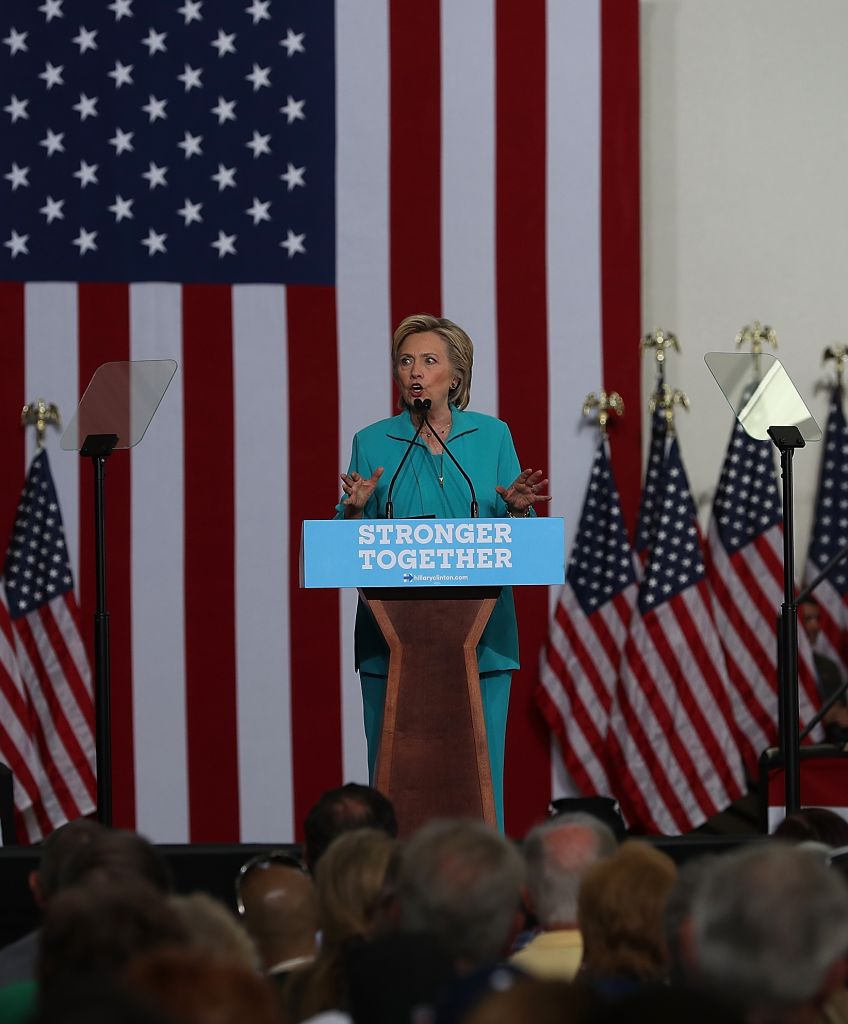In a major speech in Reno, Nevada, yesterday, Democratic presidential candidate Hillary Clinton said GOP opponent Donald Trump was “taking hate groups mainstream.” (Photo by Justin Sullivan/Getty Images)