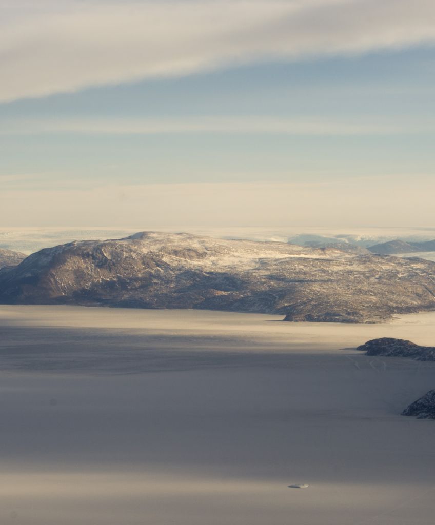 An aerial view of the landscape near Uummannaq, Greenland, and the fastest moving glacier on the planet. (United Nations/Flickr cc 2.0)