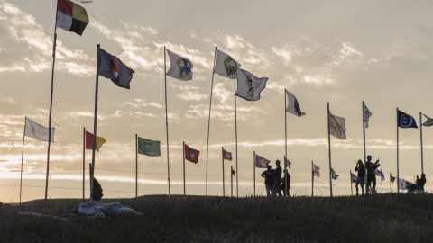 An encampment of Native Americans opposing the Dakota Access Pipeline. (Photo by Joe Brusky/Flickr cc 2.0)
