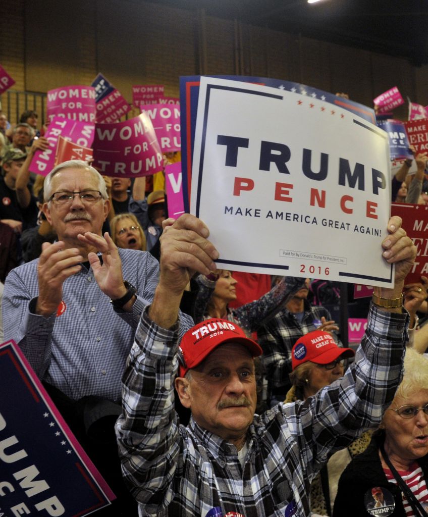 Supporters of Republican presidential nominee Donald Trump cheer during a campaign rally in Greeley, Colorado on October 30, 2016. (JASON CONNOLLY/AFP/Getty Images)