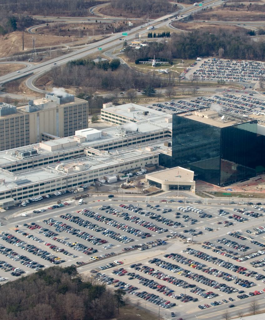 The National Security Agency (NSA) headquarters at Fort Meade, Maryland, as seen from the air, January 29, 2010. (SAUL LOEB/AFP/Getty Images)