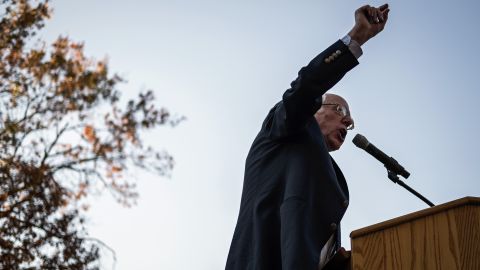 Sen. Bernie Sanders (D-VT) speaks at a rally for National Nurses United on Capitol Hill in Washington, Thursday, November 17, 2016. (Photo by J. Lawler Duggan/For The Washington Post via Getty Images)