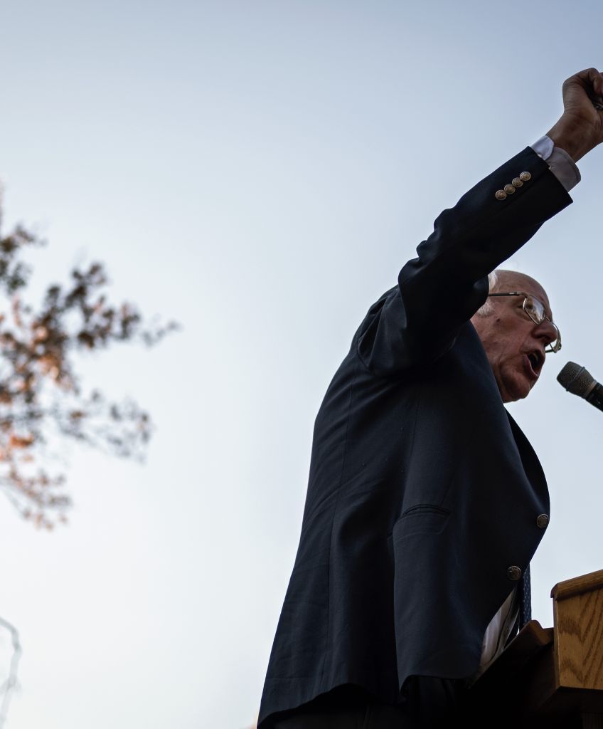 Sen. Bernie Sanders (D-VT) speaks at a rally for National Nurses United on Capitol Hill in Washington, Thursday, November 17, 2016. (Photo by J. Lawler Duggan/For The Washington Post via Getty Images)