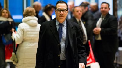 Financier Steven Mnuchin arrives at Trump Tower to meet with President-elect Donald Trump on Nov. 21, 2016 in New York. (Photo by Eduardo Munoz Alvarez/AFP/Getty Images)
