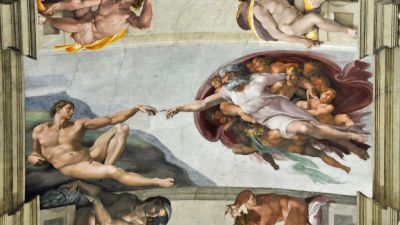 "The Creation of Adam," a fresco painted on the ceiling of the Sistine Chapel in Rome by Michelangelo. Pope Francis' call for conscious stewardship of the planet is a source of inspiration for the movement divesting from fossil fuel funds. (Photo by Dennis Jarvis/ flickr CC 2.0)