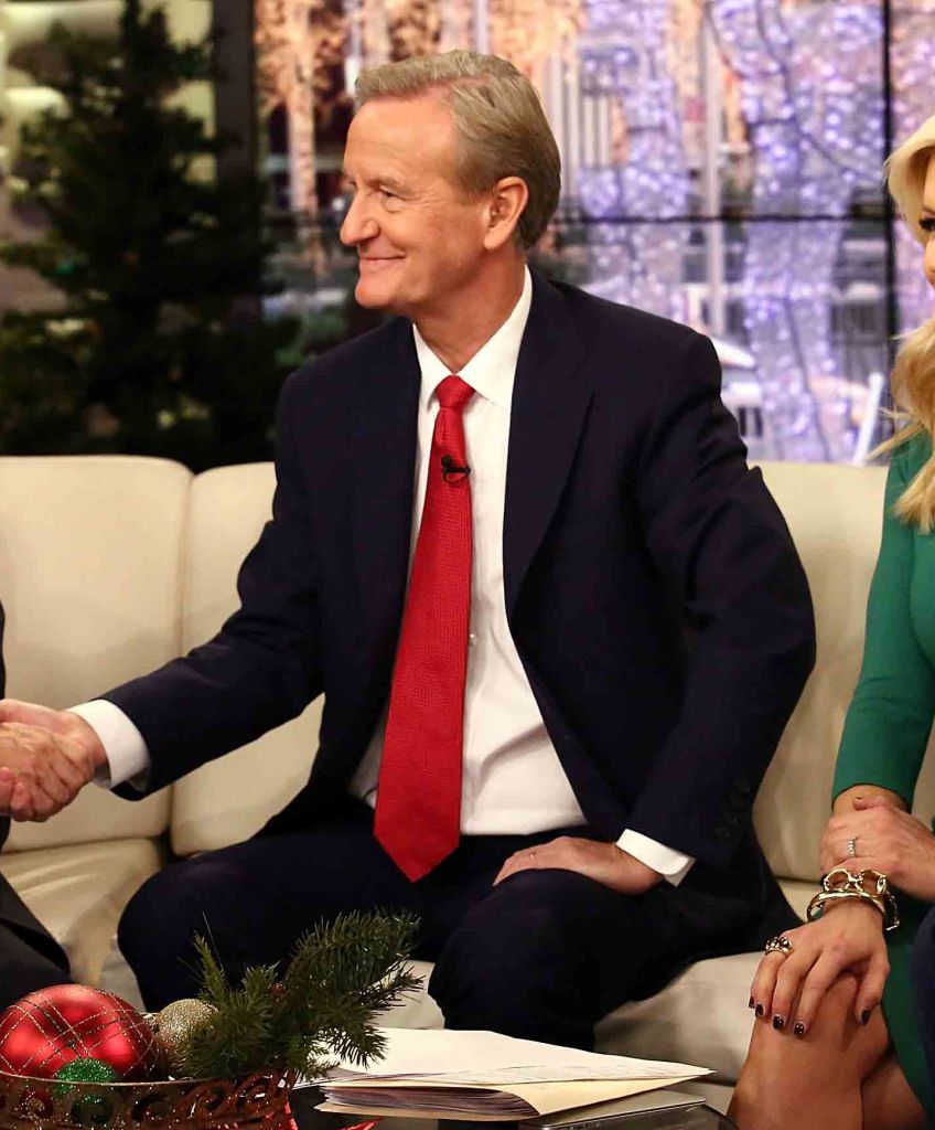 Vice President-elect Mike Pence talks with Fox & Friends hosts Steve Doocy, Ainsley Earhardt and Brian Kilmeade on Dec. 6, 2016 in New York City. (Photo by Astrid Stawiarz/Getty Images)