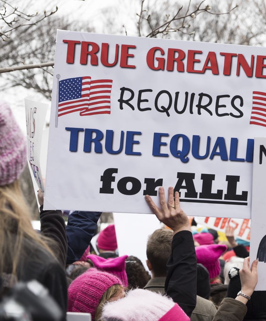 Demonstrators during the Women's March on Washington on Jan. 21, 2017. (Photo by Barbara Alper/Getty Images)